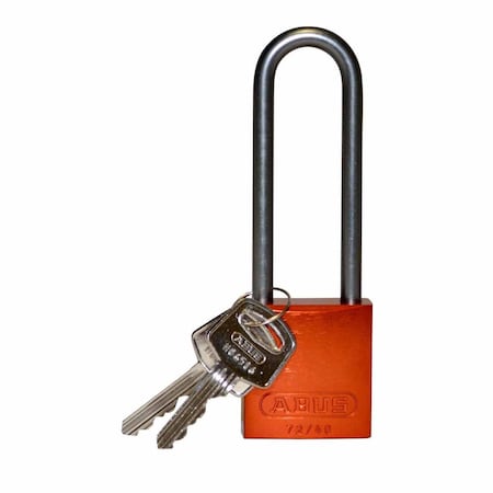 Brady Standard Key Retaining Lockout Aluminum Padlock 3 in Aluminum Shackle KD Orange 123297